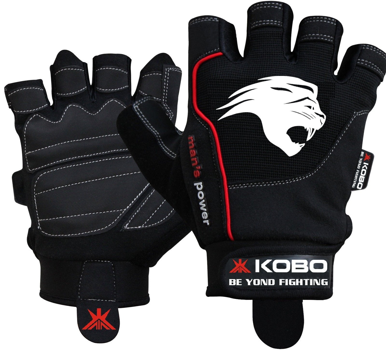 Kobo WTG07 Gym Gloves, Large (Black)