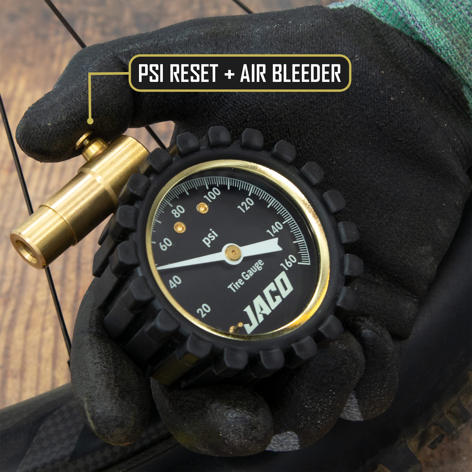 Jaco Rdx-160 Presta Tire Pressure Gauge For Bikes (10-160 Psi) | Road Bike & Bmx Series
