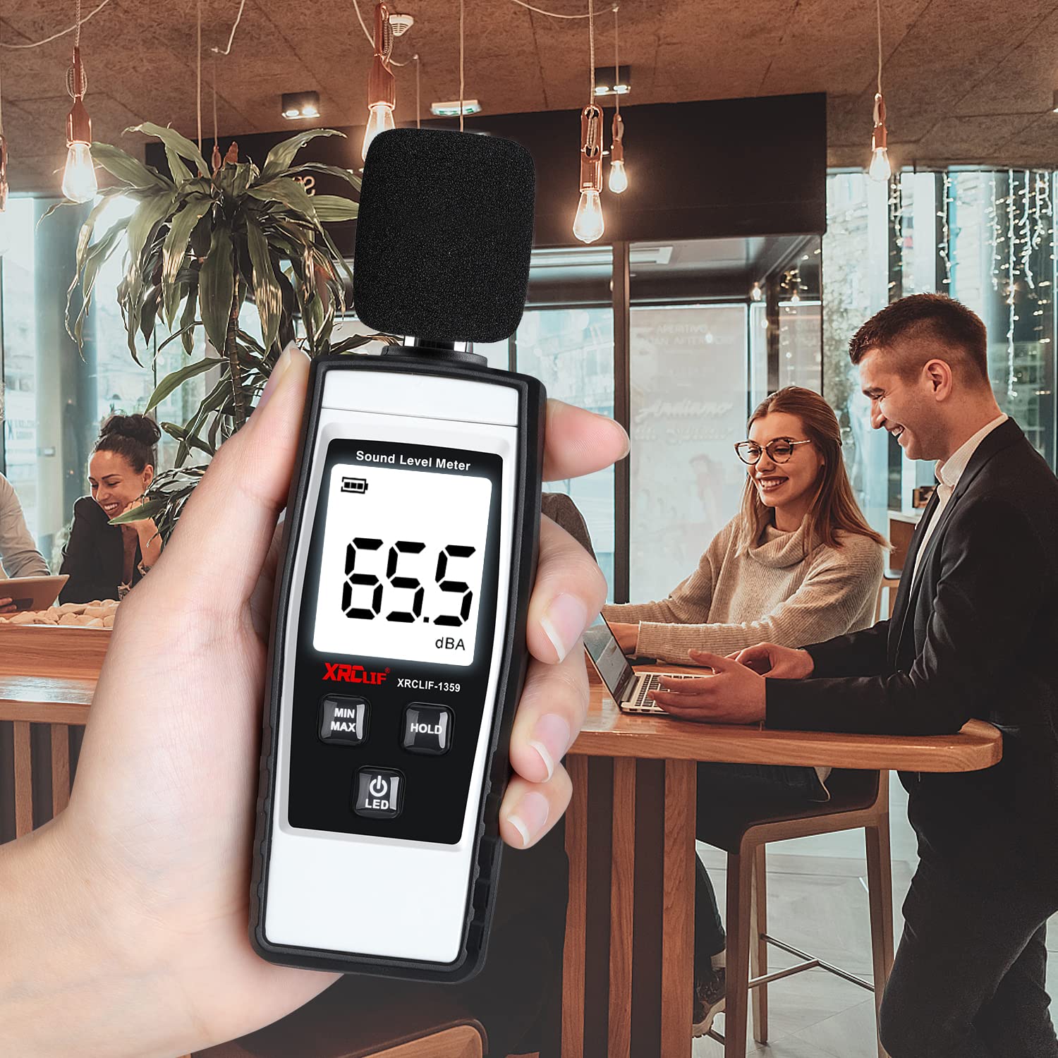 Decibel Meter Sound Level Reader 30-130Db(A), Hand-Held Sound Noise Meter, Digital Noise Meter Decibel Monitoring Tester Calibra