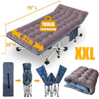 2 Pack 79 L X 32 W X 18 H Oversize Xxl Camping Cot With Comfortable Mattress For Adults Extra Wide Cots For Sleeping With Carry