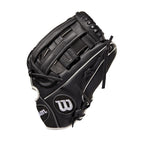 Wilson 2022 A700 12'' Fastpitch Infield Glove - Right Hand Throw, Black/White