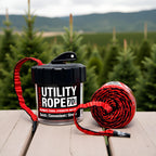Rapid Rope Canister 70Ft Red Flat Tactical Paracord, Made In Usa, 1100Lb Tested Heavy Duty Poly Rope Test Cord, Non-Tangle Dispe