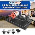 Seaflo 33-Series Water Pump And Accumulator Tank System - 12V Dc, 3.0 Gpm, 45 Psi, 0.2 Gallon Tank - Reduces Cycling For Marine,