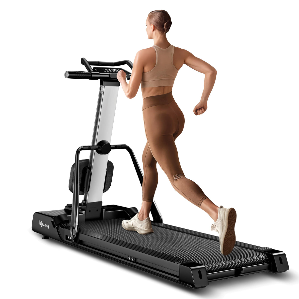 Lifelong Fitpro 3In1 Motorized Treadmill | Foldable Home Gym Running Machine, Rowing & Ab Trainer | 6.0 Hp Motor | 16Level Re