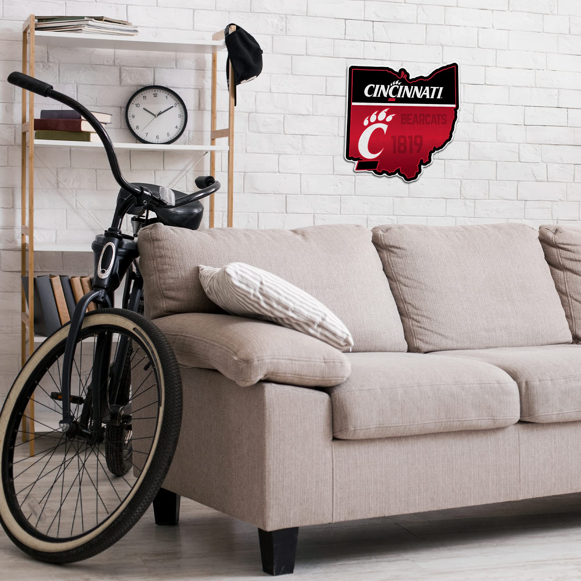 Rico Industries Ncaa Cincinnati Bearcats State Shape Shape Cut Pennant - Home And Living Room D  Cor - Soft Felt Ez To Hang