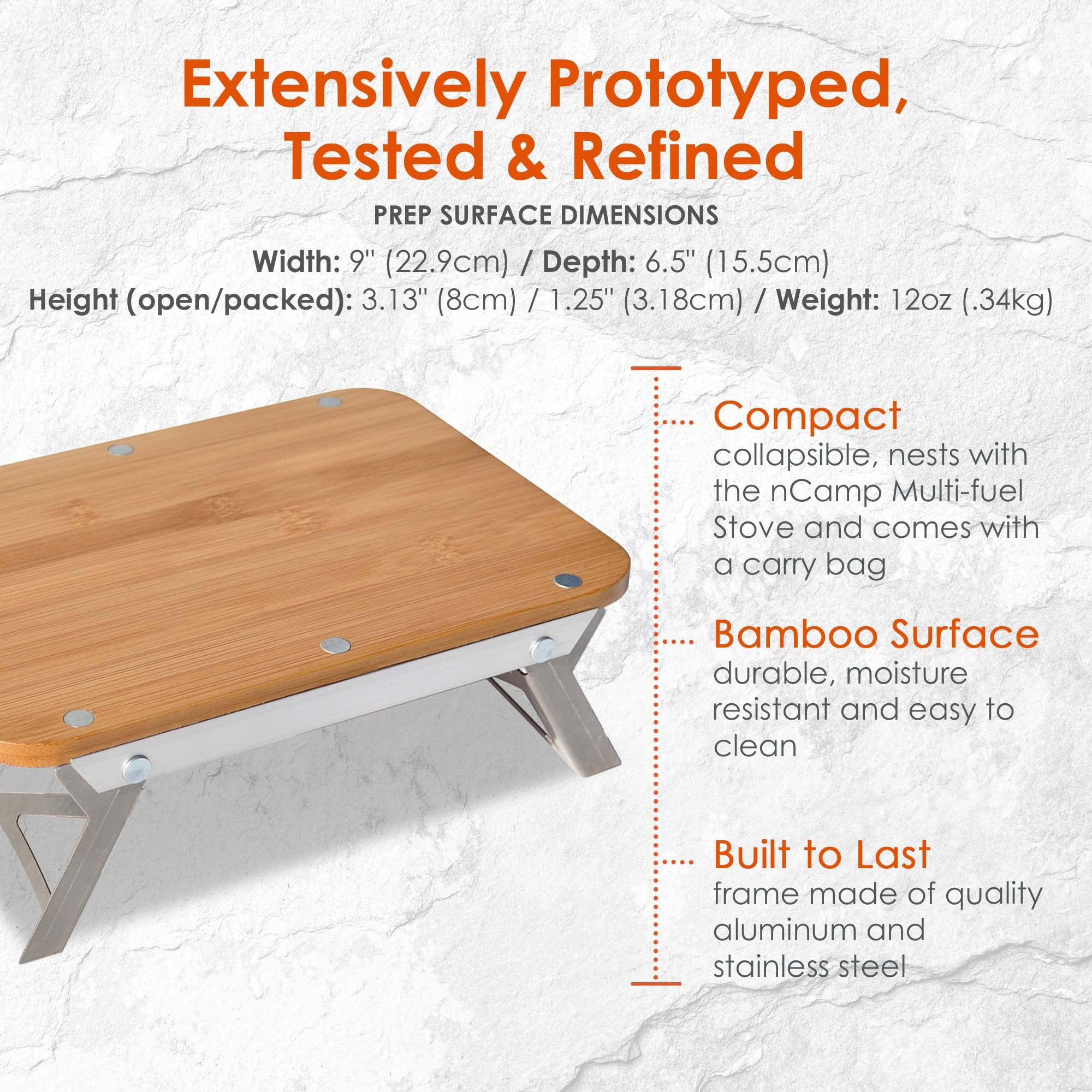 Ncamp Universal Portable Outdoor Camping Elevated Prep Cutting Board Surface For Hiking And Backpacking