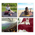 Redcamp Large Waterproof Stadium Blanket For Cold Weather, Soft Warm Fleece Camping Blanket Windproof For Outdoor Sports, Red