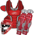 Rawlings | RENEGADE 2.0 Catcher's Set | Baseball | NOCSAE Certified | Youth Ages 12 and Under | Scarlet/Silver