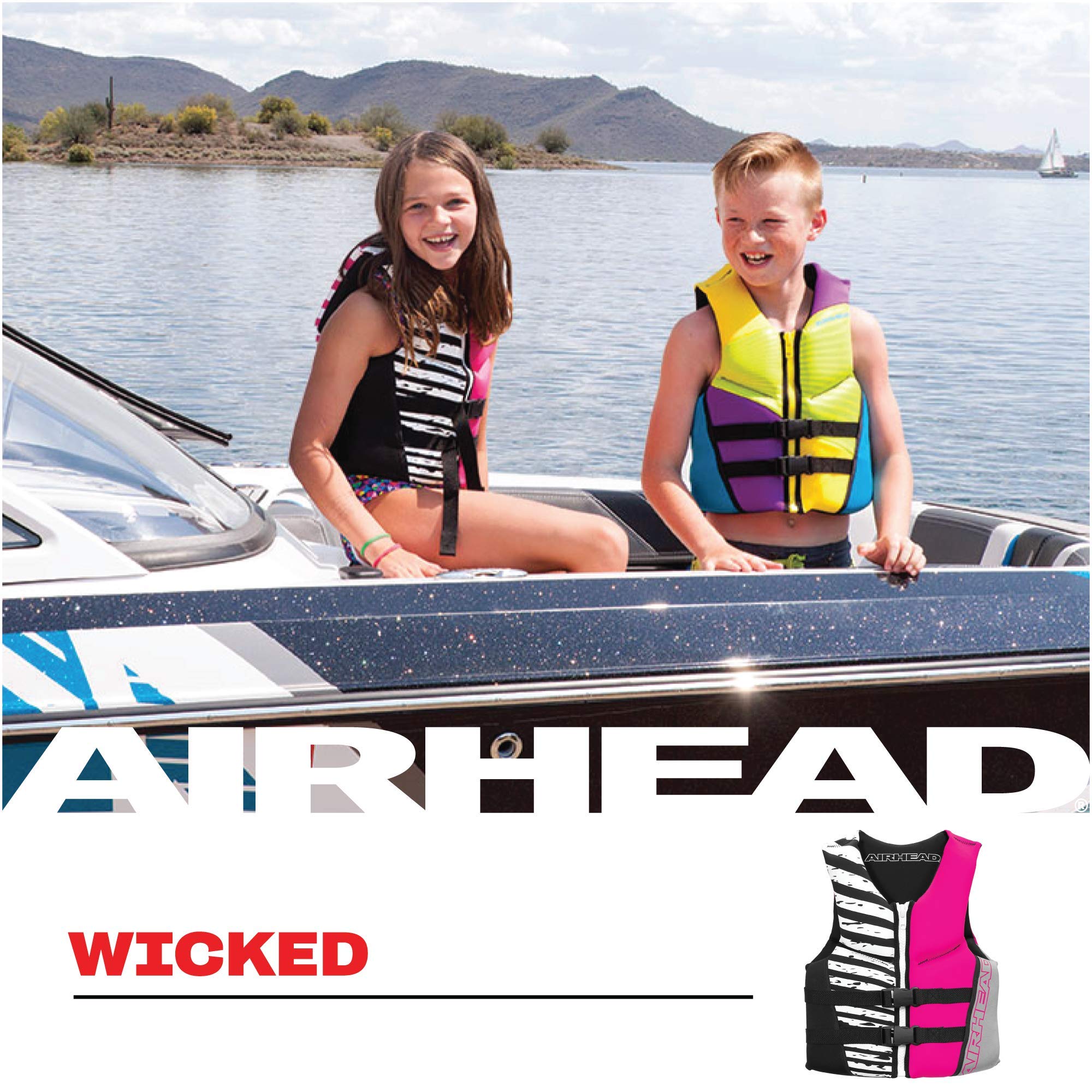 Airhead Wicked Kwik-Dry Neolite Flex Lift Jacket | Us Coast Guard Approved, Designed For Water Sports, Youth & Women'S