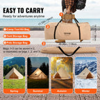 Vevor Canvas Bell Tent, Yurt Tents 4 Seasons 7 M/22.97 Ft, Canvas Tents For Camping With Stove Jack Holds Up To 12 People, Famil