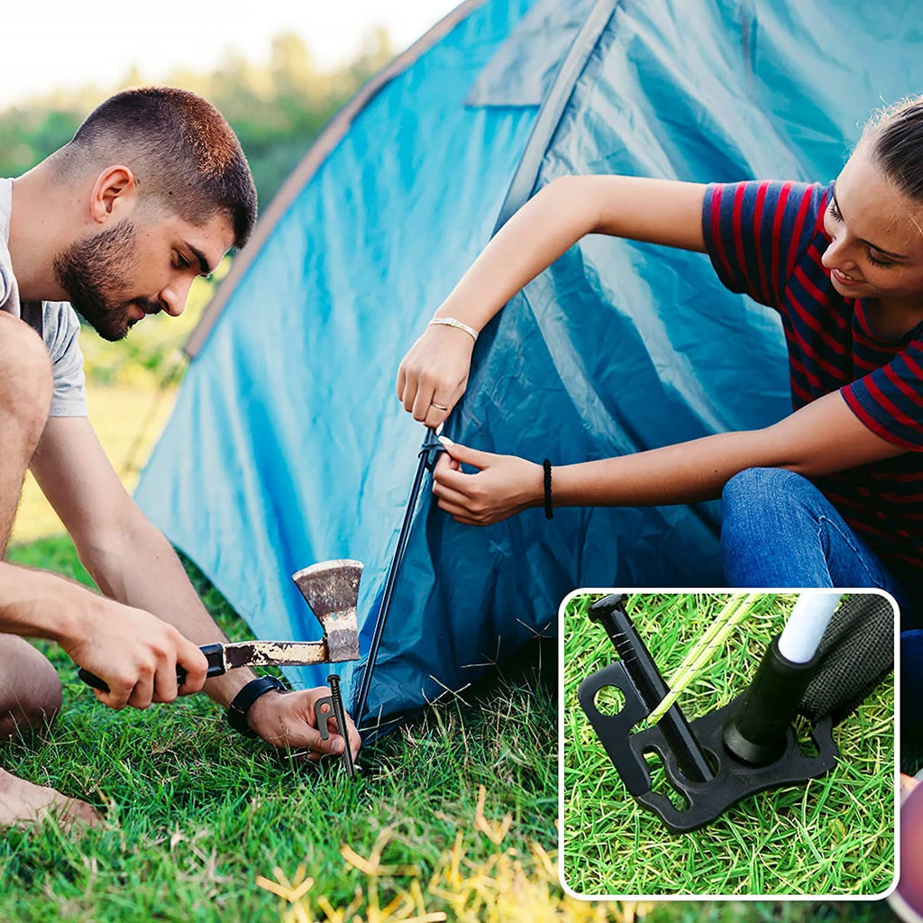Bimiti 20 Pack Tent Stakes Heavy Duty 16 Inch Forged Steel Solid Tent Pegs Metal Ground Camping Stakes For Camping Unbreakable A