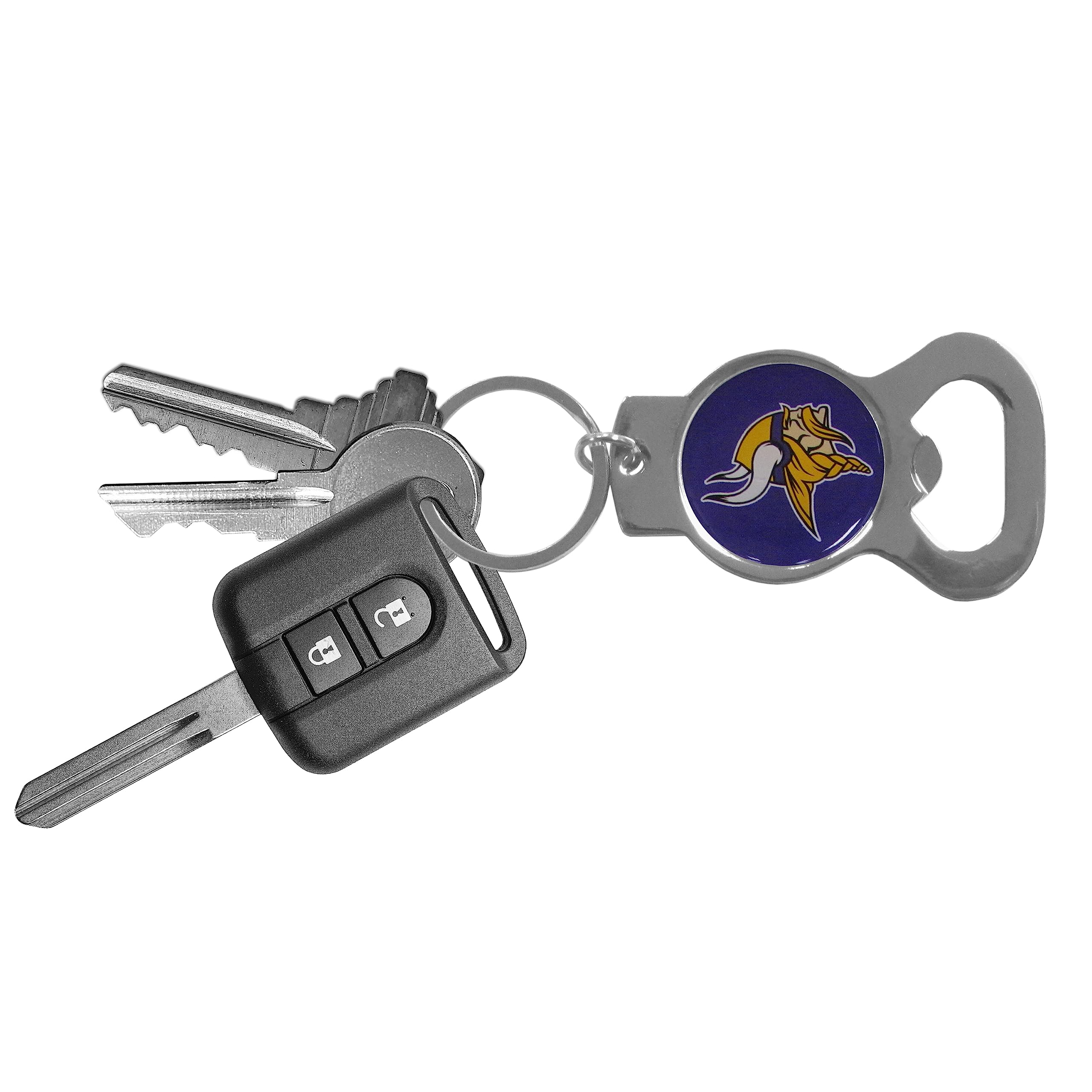 Nfl Siskiyou Sports Fan Shop Minnesota Vikings Bottle Opener Key Chain One Size Team Color , Black