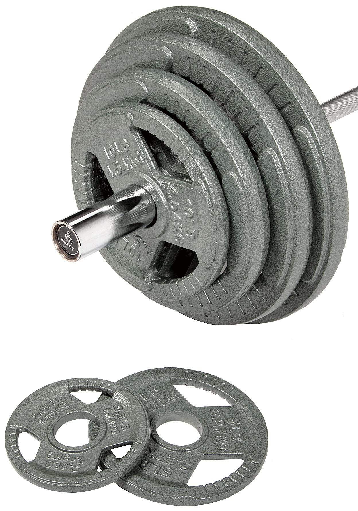Fitvids Cast Iron Plate Weight Plate For Strength Training And Weightlifting, 2-Inch Center, 2.5Lb (Set Of 2)
