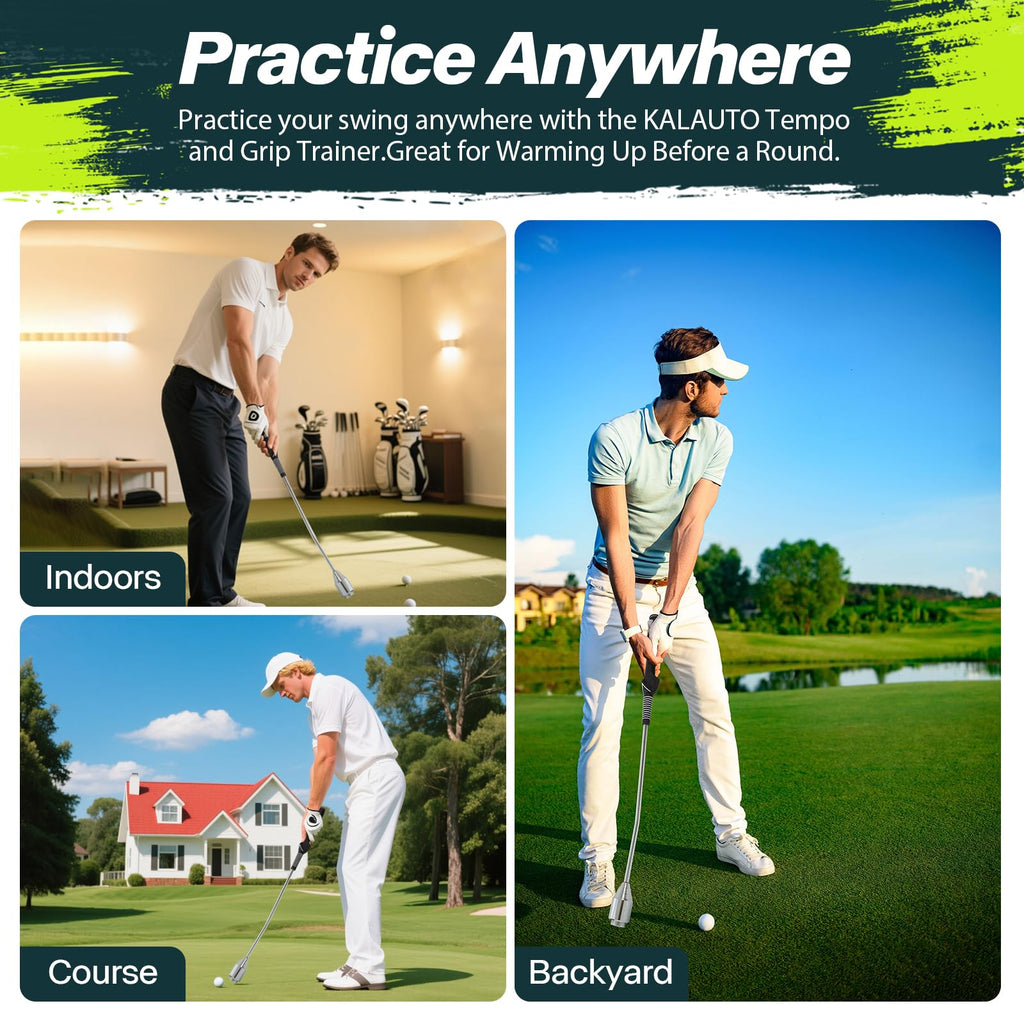 KALAUTO Weighted Golf Swing Trainer & Grip Trainer,Golf Swing Training Aid,Golf Grip Trainer for Indoor Practice,Warm-up,Stretch