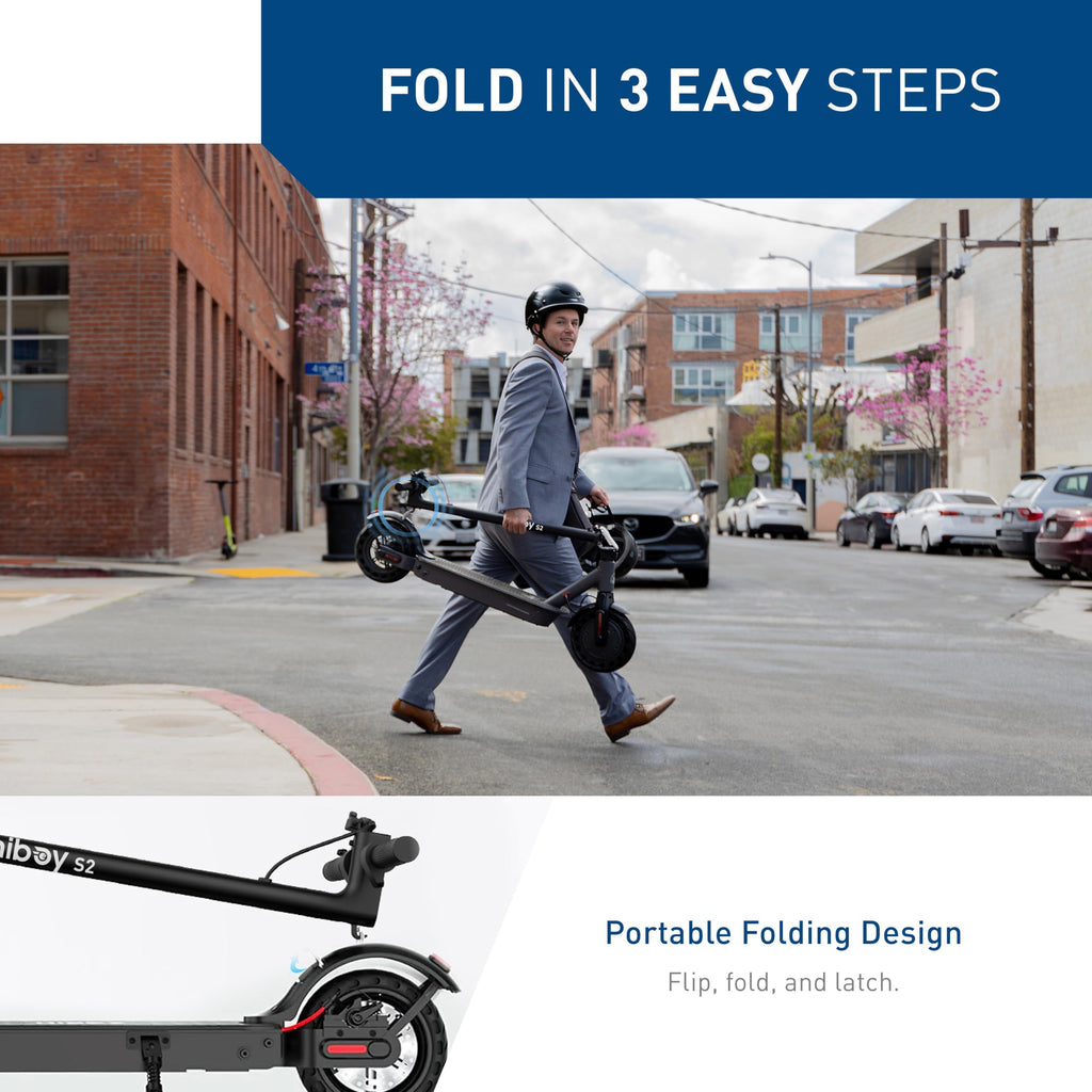 Hiboy Electric Scooter, 8.5 Tires, Up to 17 Miles Range, 350W Motor & 19 MPH Portable Foldable Commuting Electric Scooter for Ad