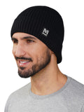 Isweven Mens Womens Woolen Winter Knit Cozy Cap, Cold Weather Beanie Hat Unisex Free Size (Wc4210A, Black)