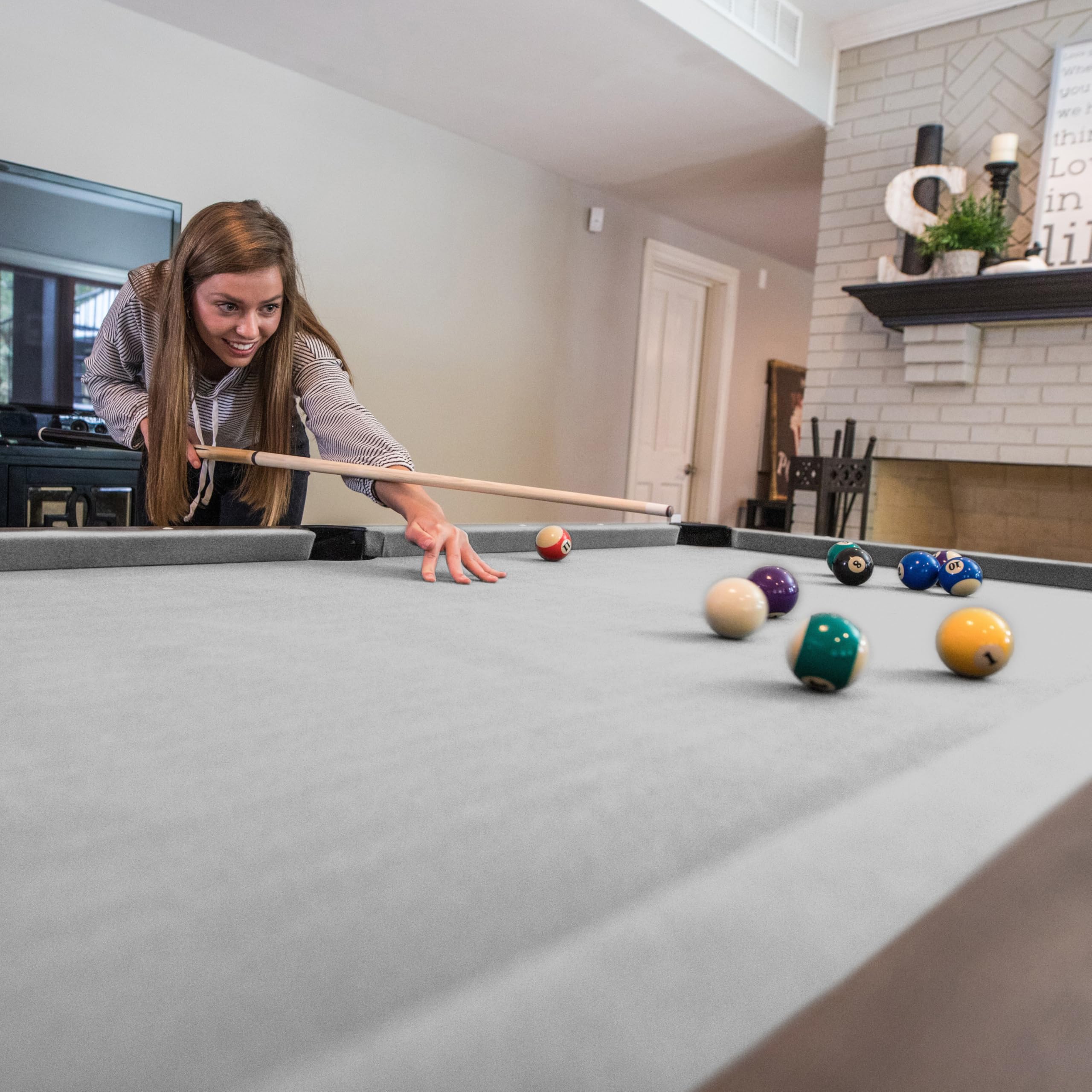 Atomic 7 Hampton 3-In-1 Combination Table Includes Billiards, Table Tennis, And Dining Table With Dual Storage Bench Seating, Gr