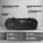 Yes4All Sandbag Weights/Weighted Bags - Sandbags For Fitness, Conditioning With Adjustable Weights (Black - L)
