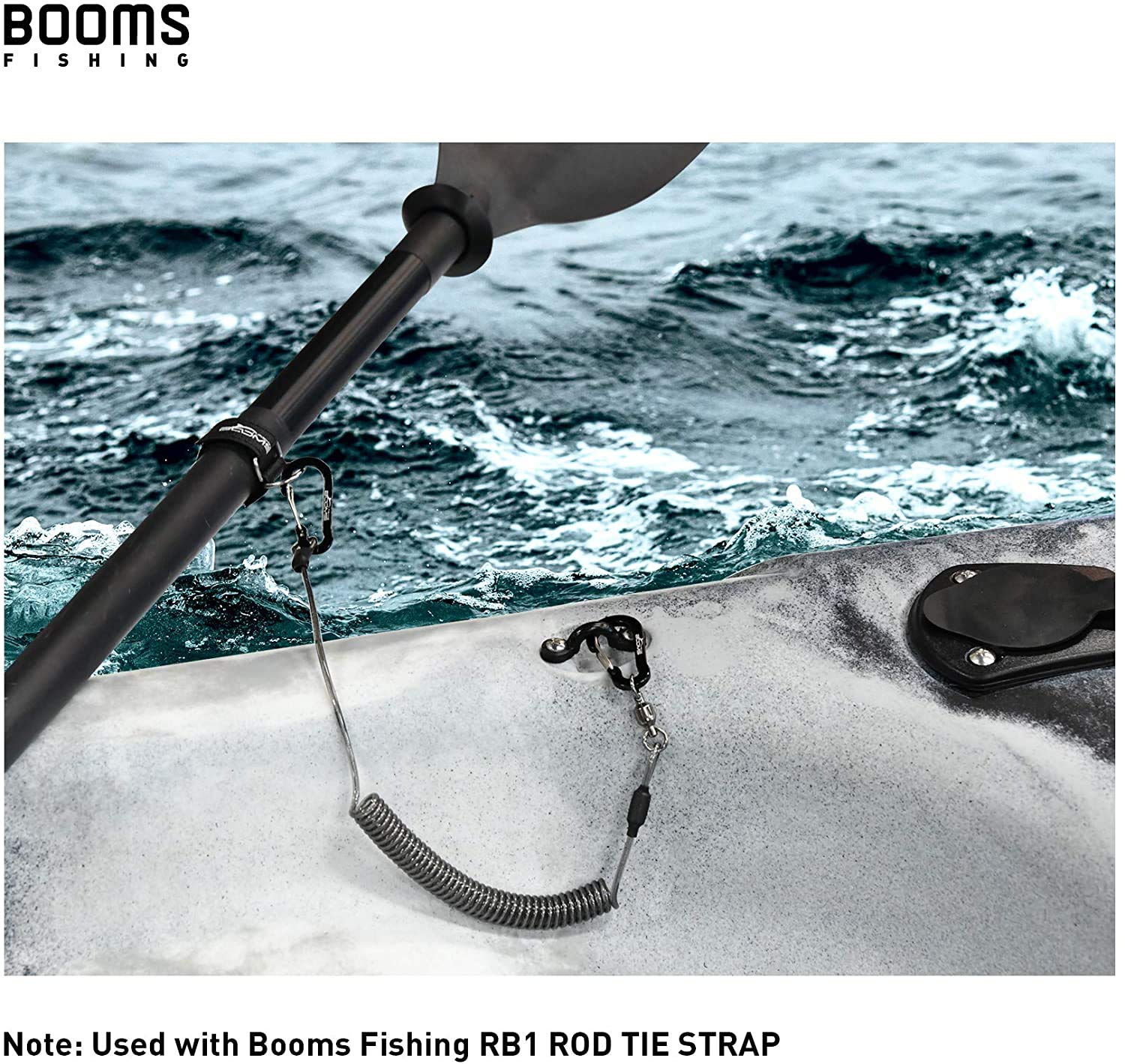 Booms Fishing T02 Fishing Pole Tether, Kayak Paddle Leash, Paddle Board Fishing Accessories, Heavy Duty Fishing Lanyard For Fish