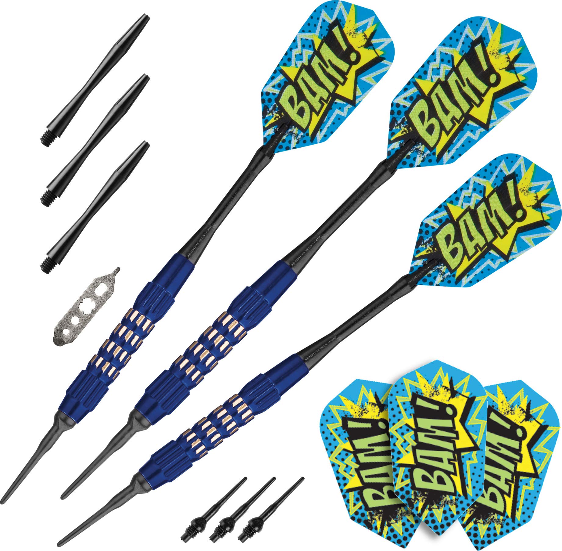 Viper Comix Soft Tip Darts: Bam (Blue), 18 Grams