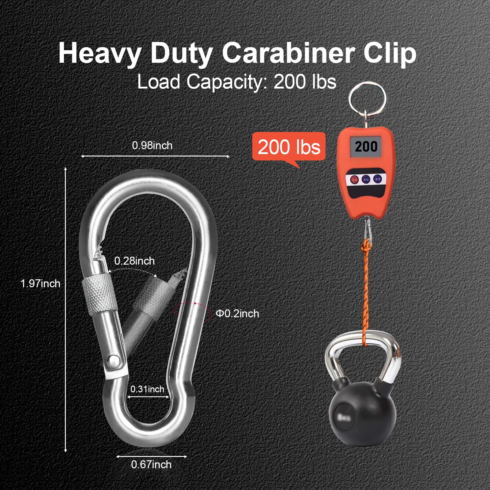 Kinlink 15 Pack Screw Locking Carabiner, 1.97 Inch Heavy Duty Carabiner Clips, 304 Stainless Steel Small Caribeener Clips, Carib