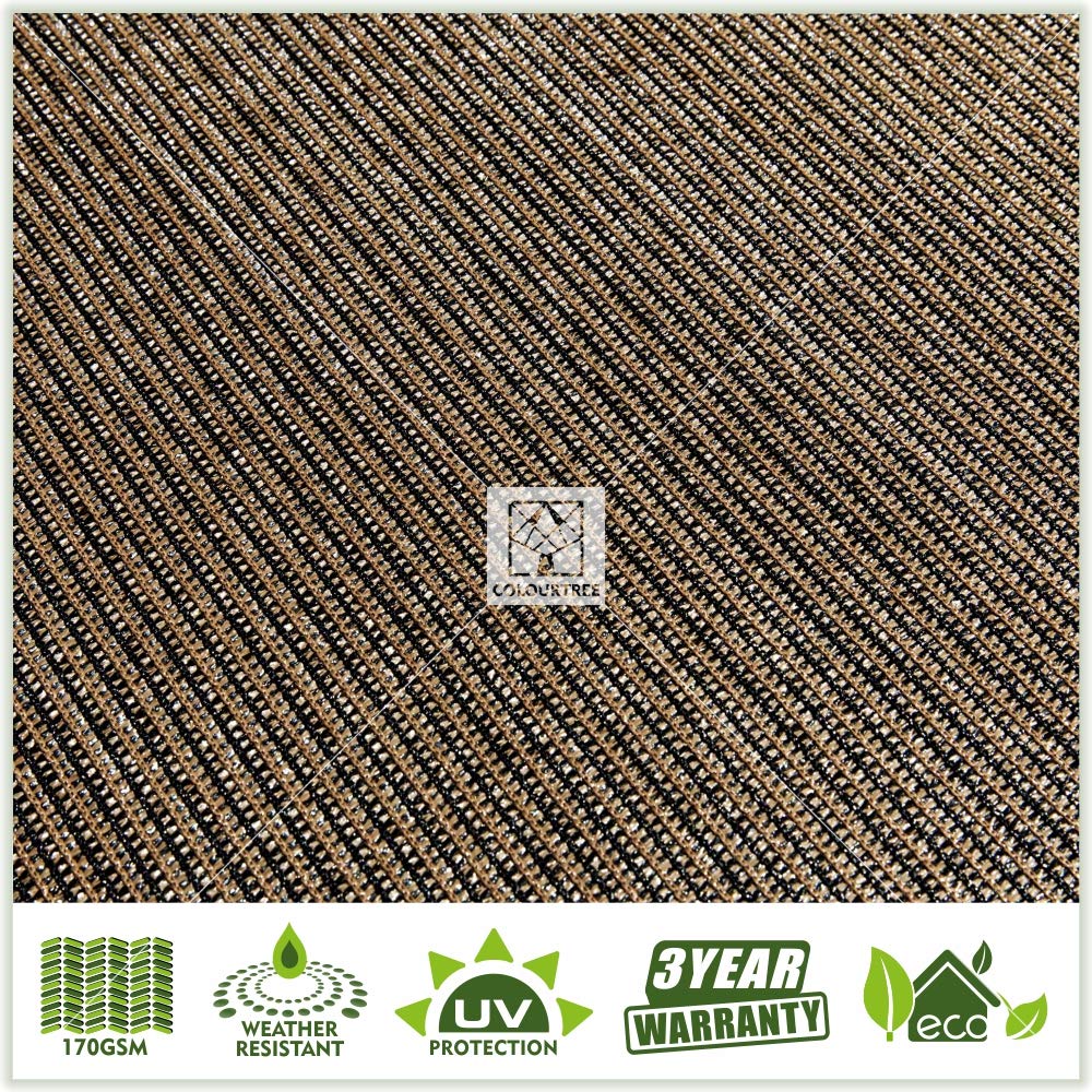 Colourtree Customized Size Fence Screen Privacy Screen Brown 8 X 183 - Commercial Grade 170 Gsm - Heavy Duty - 3 Years Warranty