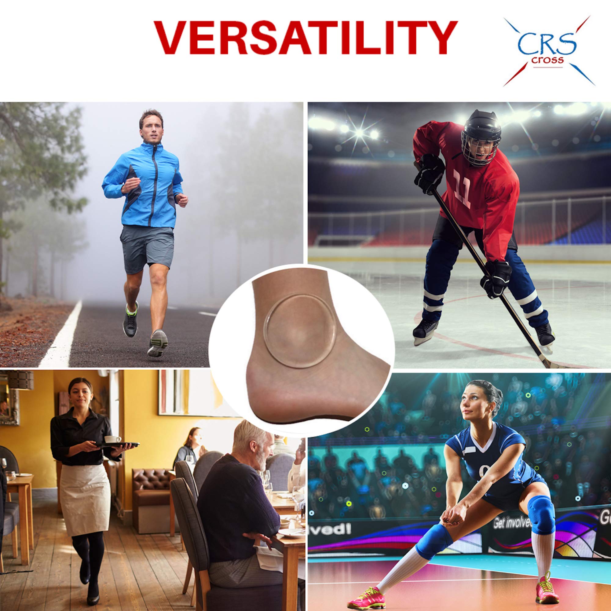 Crs Cross Ankle Gel Discs - 2 1/2 Inch Ankle Gel Pads. Cushion And Protection For Ice Skating, Hockey, Roller Skating, Inline, H