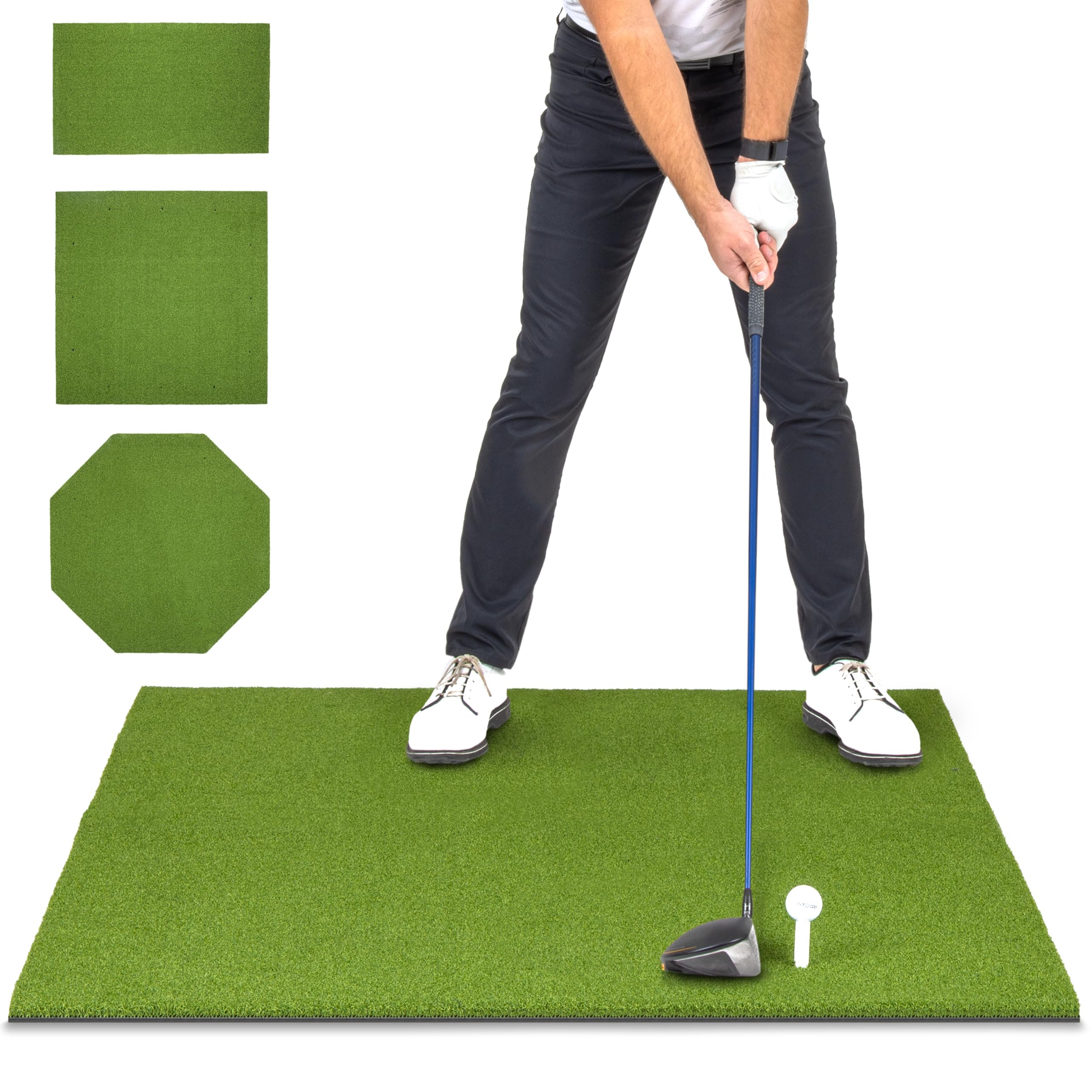 Gosports Golf Hitting Mat Artificial Turf Mat For Indoor/Outdoor Practice Includes 3 Rubber Tees - Standard, Pro, Or Elite