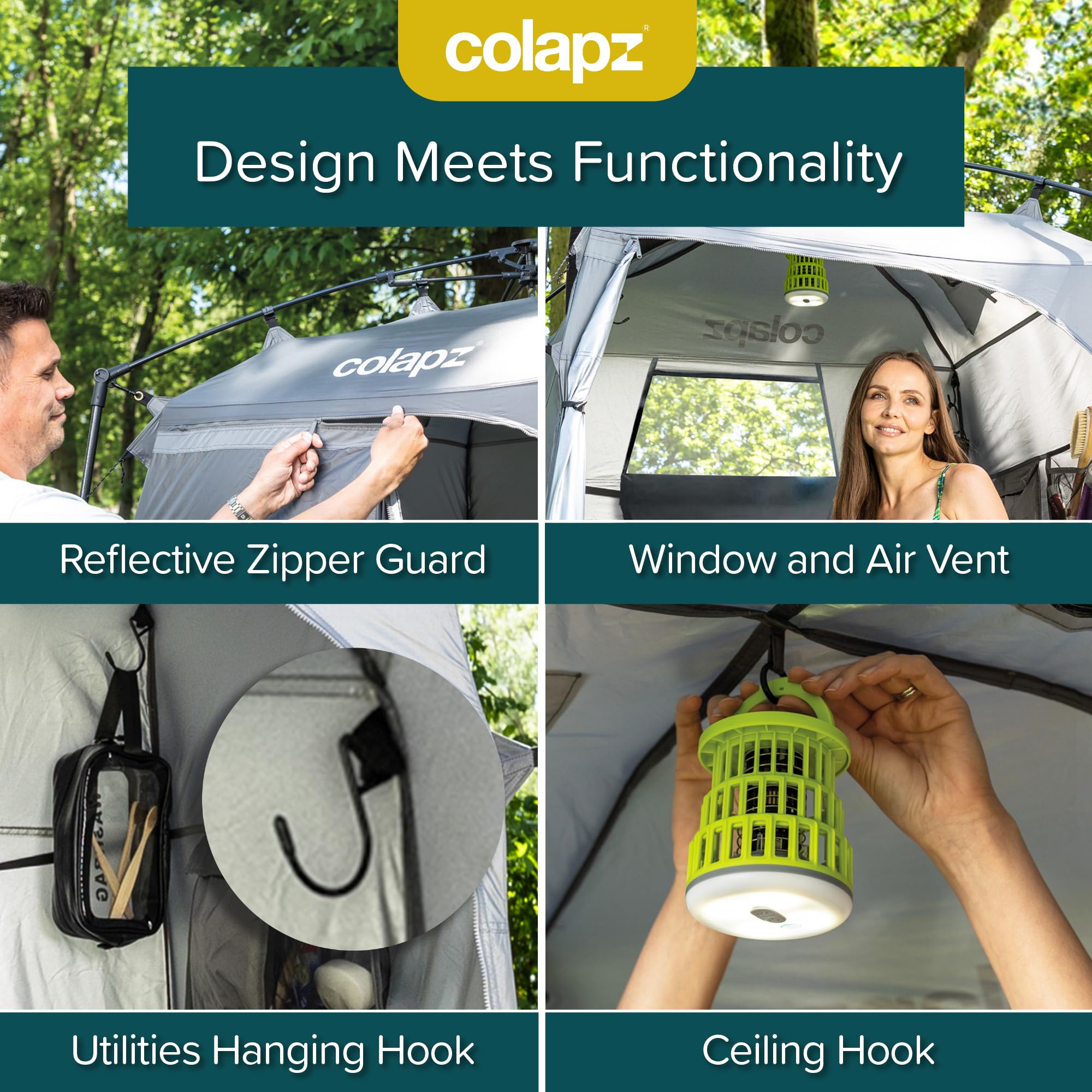 Colapz Camping Shower Tent And Pop Up Toilet Tent - Additional Camping Storage Tall Tent - Privacy Beach Tents Shelters Pop Up -