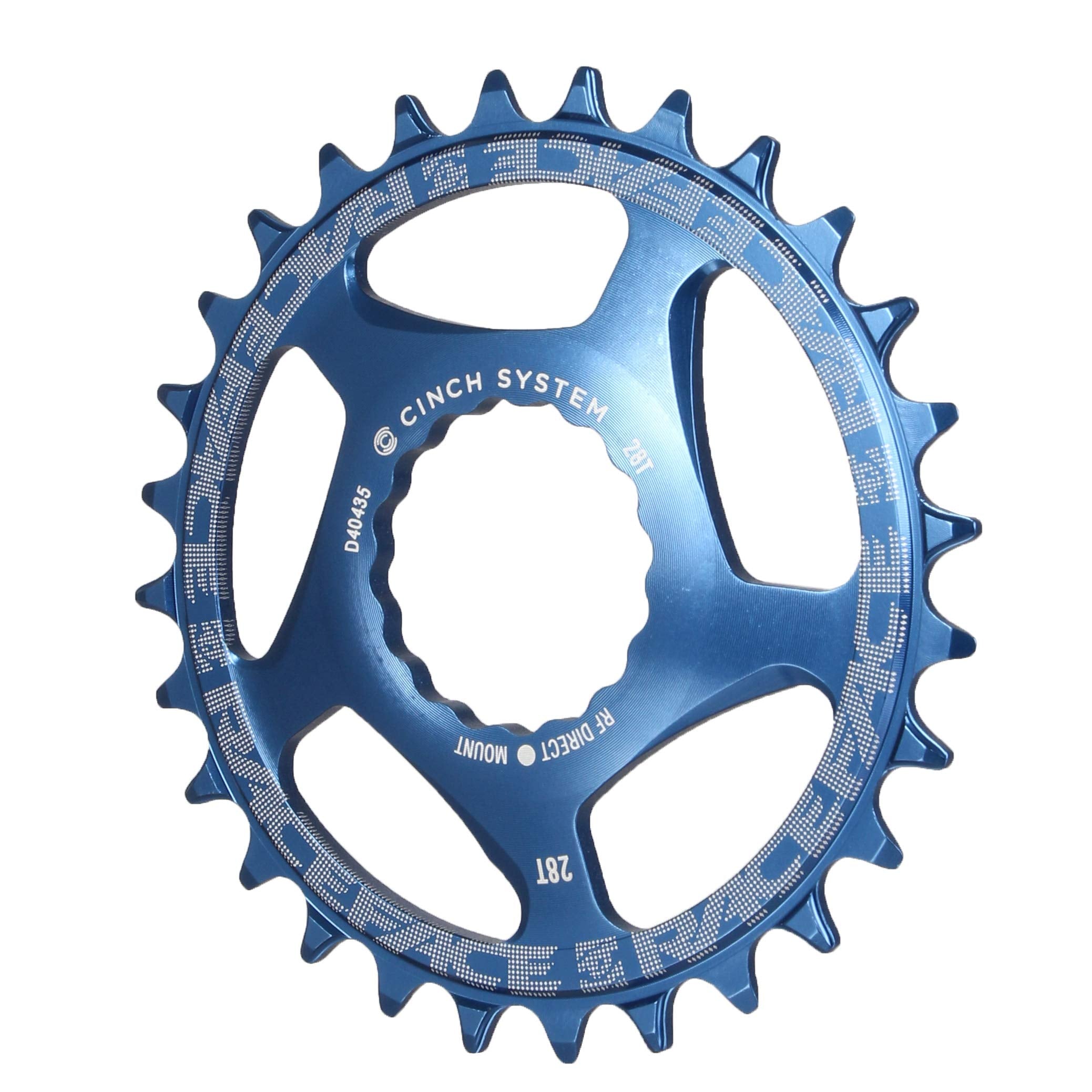 Race Face Rnwdm28Blu Narrow Wide Cinch Direct Mount Chainring Blue, 28T
