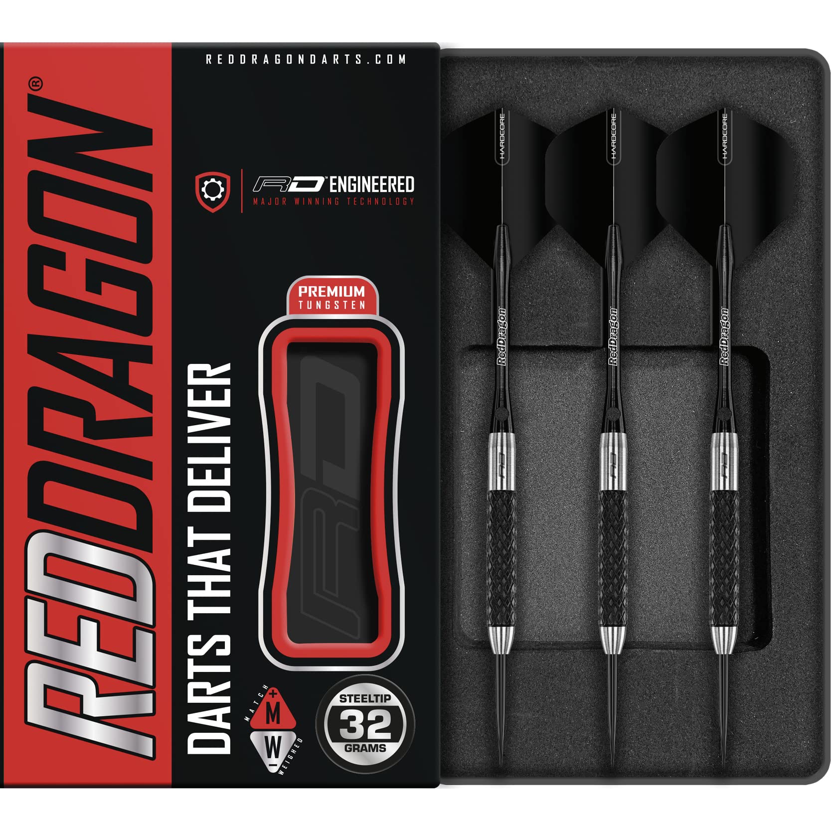 Red Dragon Rat 1: 32G - Tungsten Steeltip Darts Set With Flights And Stems