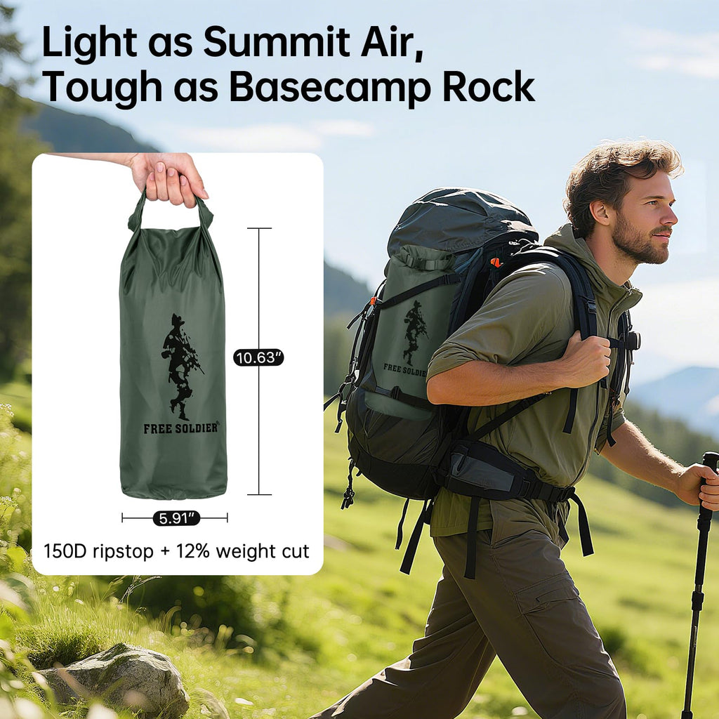 Free Soldier Camping Tarp Waterproof Portable Multifunctional Outdoor Traveling Awning Backpacking Shelter Rain Tarp (Lake Green