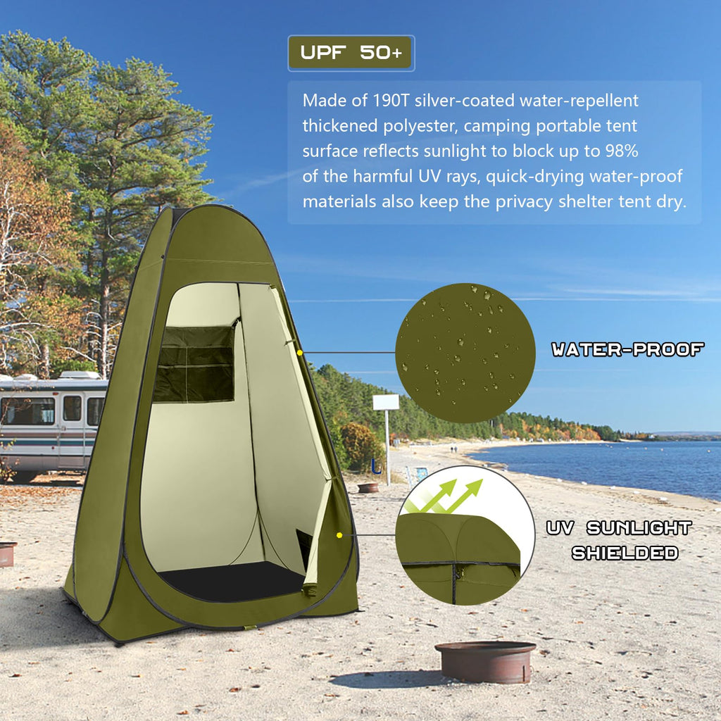 Brian & Dany Pop Up Shower Tent, Portable Changing Tent With Rain Shelter & Windows, Privacy Camping Tent For Hiking Beach, Upf