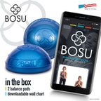 Bosu 6.5-Inch Diameter Unisex Dynamic 2-Sided Home Workout Balance Ball Pods For Strength And Flexibility, Blue (2 Pack)