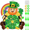 Cinrobiye St.Patricks Day Game Irish Party Dart Board Game Set with 6 Sticky Balls and 6 Darts for Family Leprechaun Spring Bir