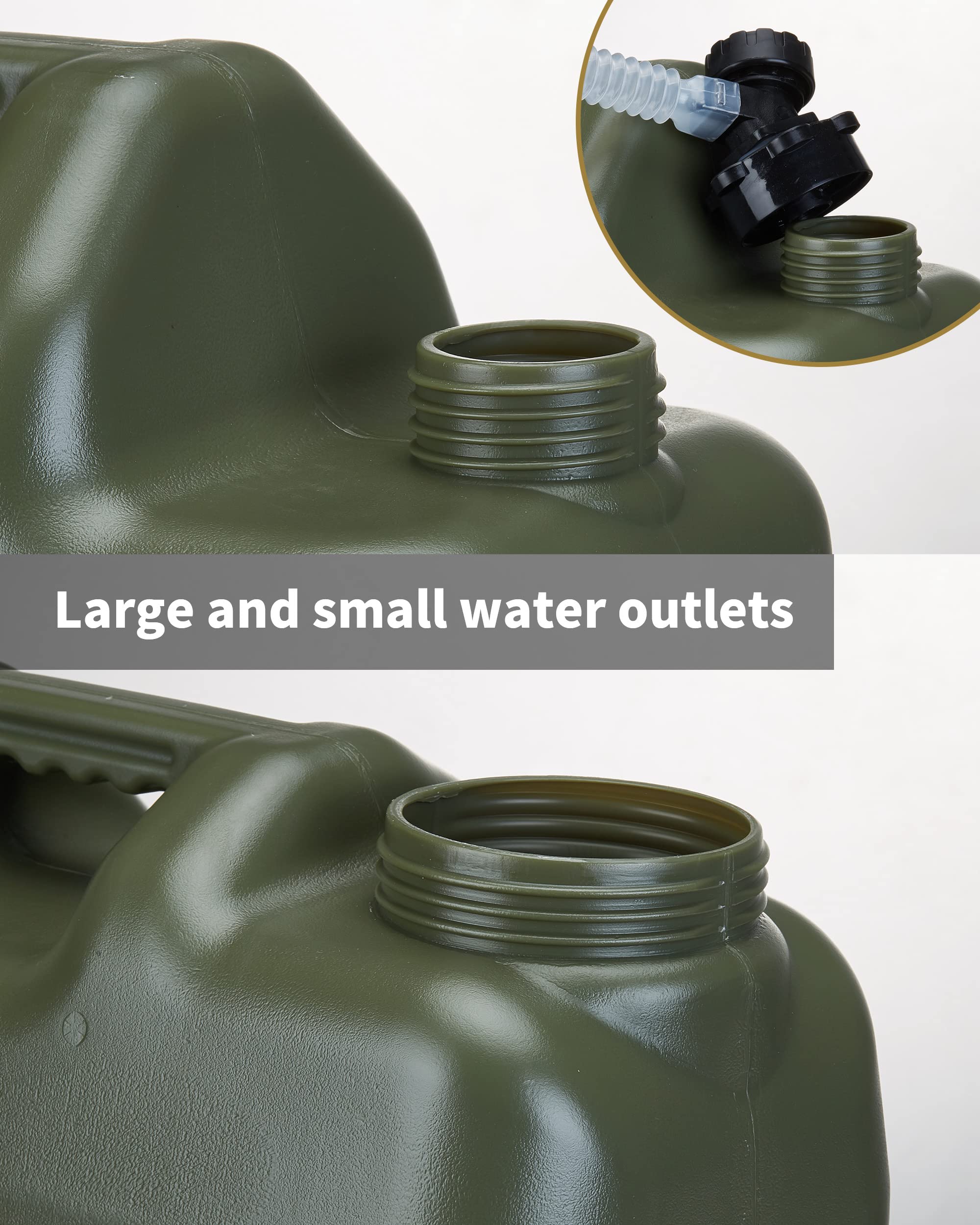 Upwoigh Camping Water Container, 6.6 Gallon Big Water Containers Jug, Truly No Leakage Water Storage, Military Green Water Tank,