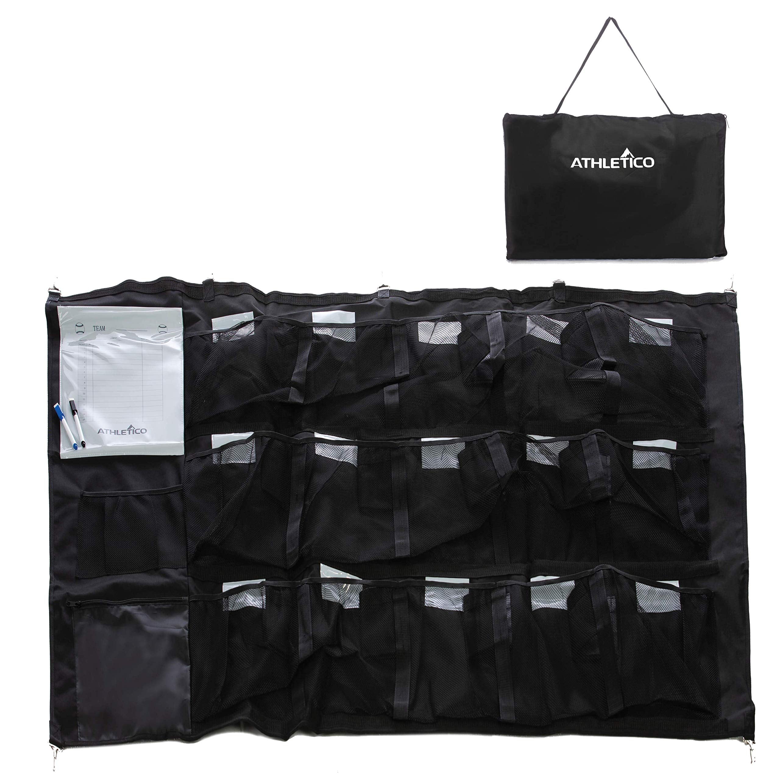 Athletico 15 Player Dugout Organizer - Hanging Baseball Helmet Bag To Organize Baseball Equipment Including Gloves, Helmets, Bat