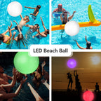 6 Pack Light Up Beach Balls Glow In The Dark Balls Pool Toys Party Games 16'' Large Led Beach Ball With Remote Control - 16 Colo