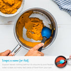 Dreamfarm Supoon  Non-Stick Silicone Sit Up Scraping  Cooking Spoon With Measuring Lines  Orange