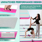 YITAHOME Air Gymnastics Mat 13ft Tumble Track Mat 4 Inches Thick Inflatable Tumbling Mat with Electric Pump & Carry Bag for Home
