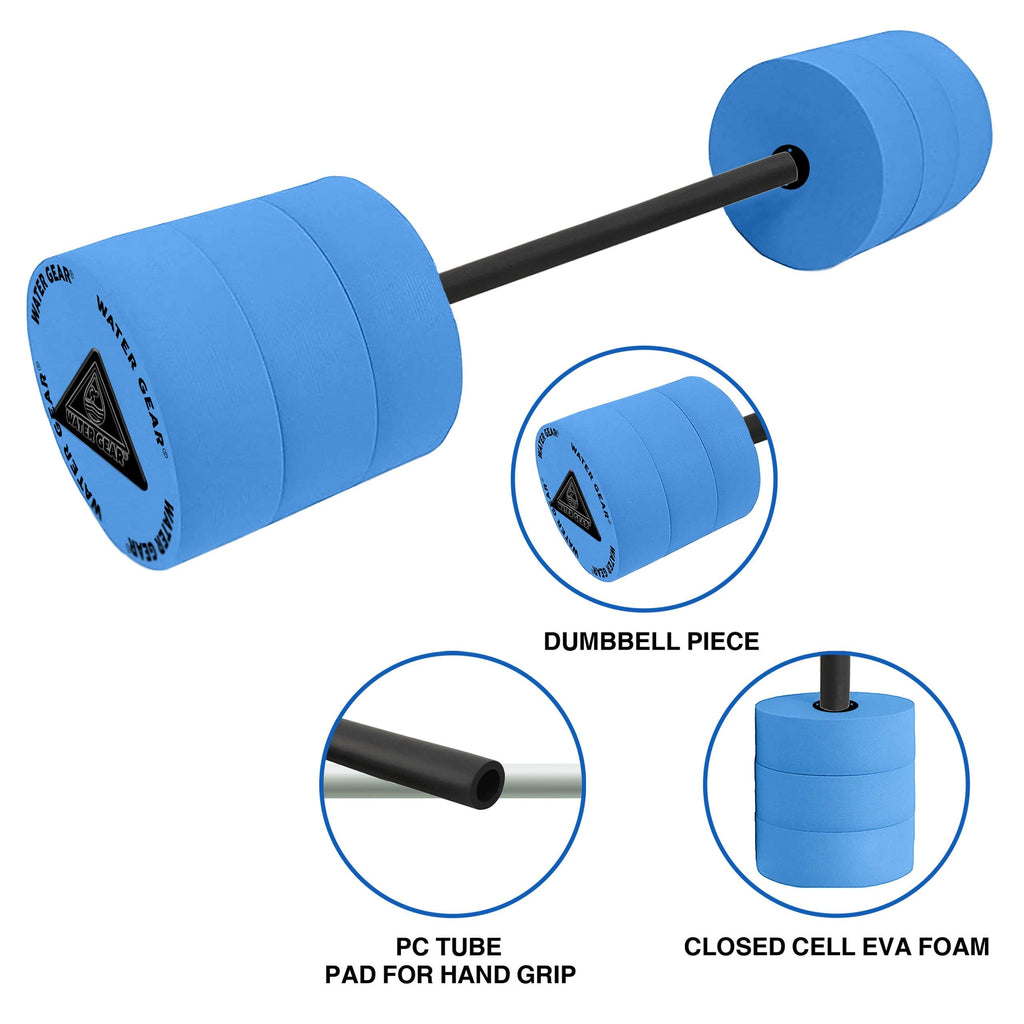 Water Gear Eco Bar Float - Water Fitness And Pool Exercise - Great For Upper Body And Minimum Stress Training - Padded