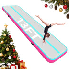 YITAHOME Air Gymnastics Mat 13ft Tumble Track Mat 4 Inches Thick Inflatable Tumbling Mat with Electric Pump & Carry Bag for Home