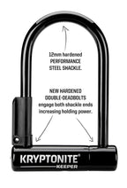 Kryptonite Keeper Mini-6 Bike U-Lock, Heavy Duty Anti-Theft Bicycle U Lock Sold Secure Silver, 12Mm Shackle With Mounting Bracke
