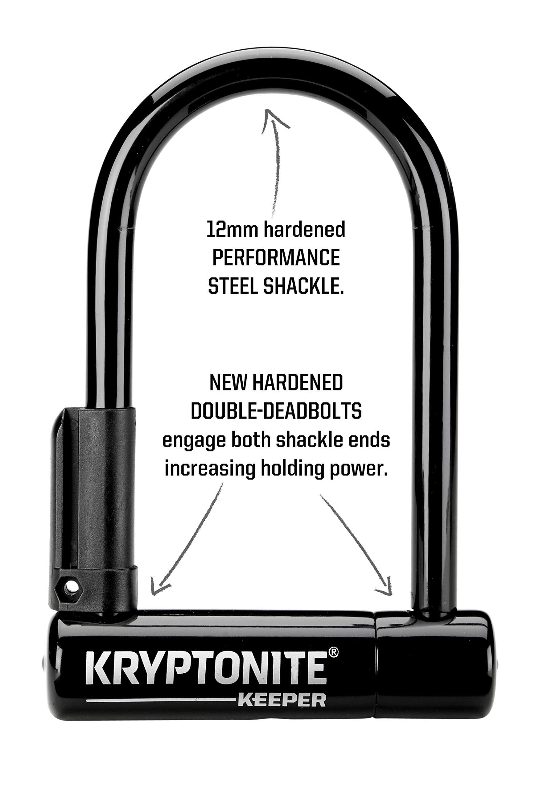 Kryptonite Keeper Mini-6 Bike U-Lock, Heavy Duty Anti-Theft Bicycle U Lock Sold Secure Silver, 12Mm Shackle With Mounting Bracke