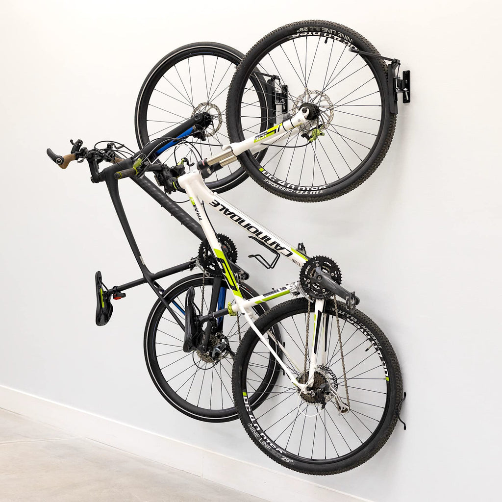 Storeyourboard Swivel Bike Rack Garage, 2 Pack Wall Mount, Bike Storage Hooks, Space Saving Hangers