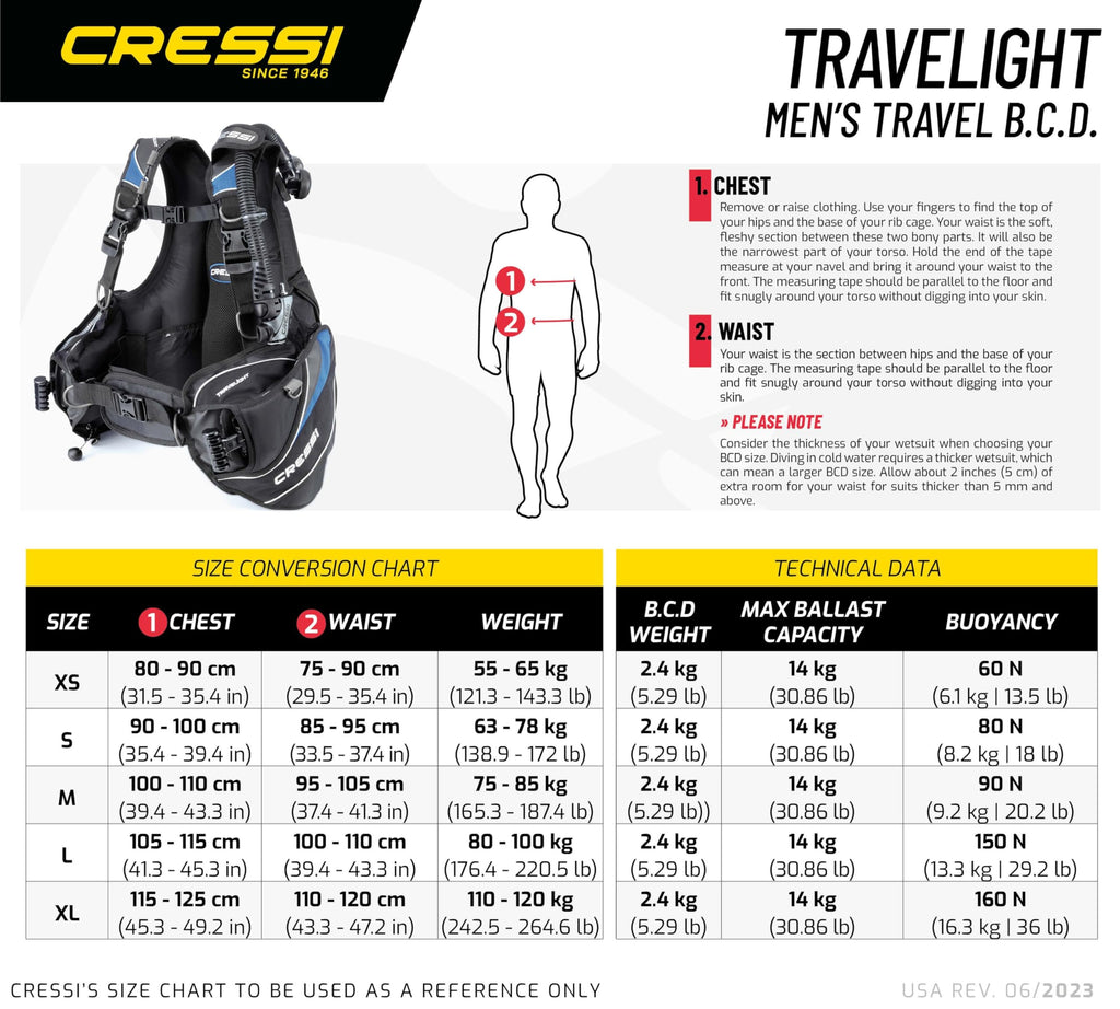 Cressi Travelight, Black/Blue, M