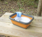 Ust Flexware Collapsible Sink With 2.25 Gal Wash Basin For Washing Dishes And Person During Camping, Hiking And Home, Orange, On
