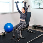 SUPERJARE 0.56 Thick 24 Pcs 96 Sq Ft Rubber Top Exercise Equipment Mats, High Density EVA Foam Mats with Rubber Top, Interlock