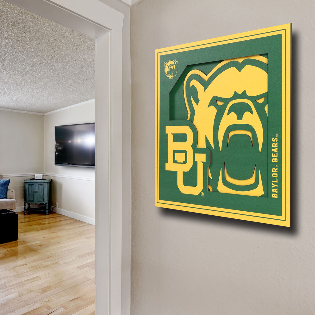 Youthefan Ncaa Baylor Bears 3D Logo Series Wall Art - 12X12