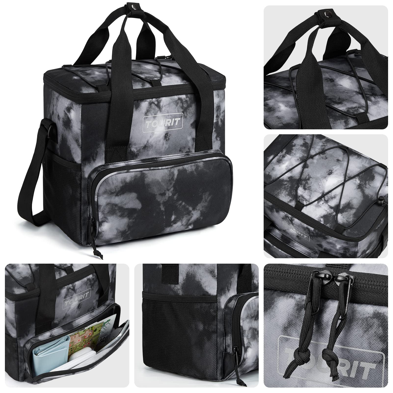 Tourit Cooler Bag 24-Can Insulated Soft Cooler Lunch Coolers Portable Cooler Bag 14.6L For Picnic, Beach, Work, Trip, Daily, Tie